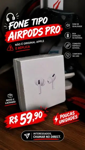 Fone Bluetooth TWS Sem Fio - Estilo AirPods Pro - Novo
