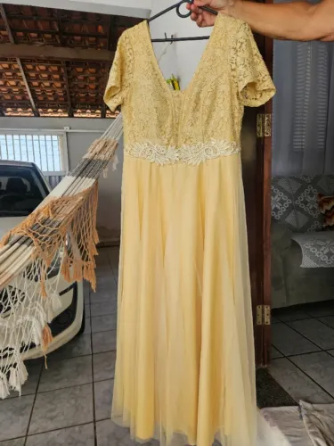 Vestido Amarelo p/ festa e casamento.