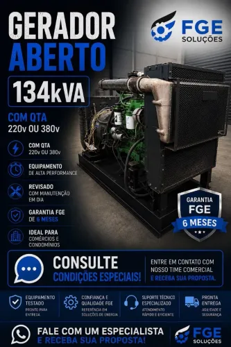 Gerador de energia 134 Kva