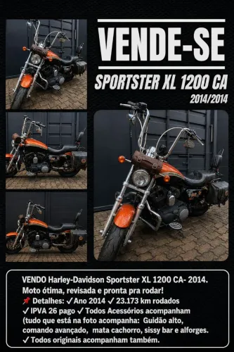 Harley-Davidson Sportster XL 1200 CA - 2014<br><br>*Harley-Davidson Sportster XL 1200 CA· 2014