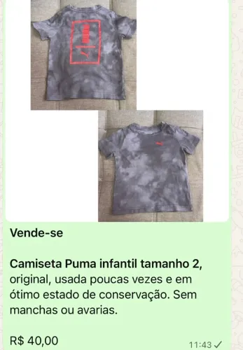 Roupa infantil 
