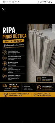? RIPA PINUS RÚSTICA CIMENTÍCIA - PRONTA ENTREGA! ?