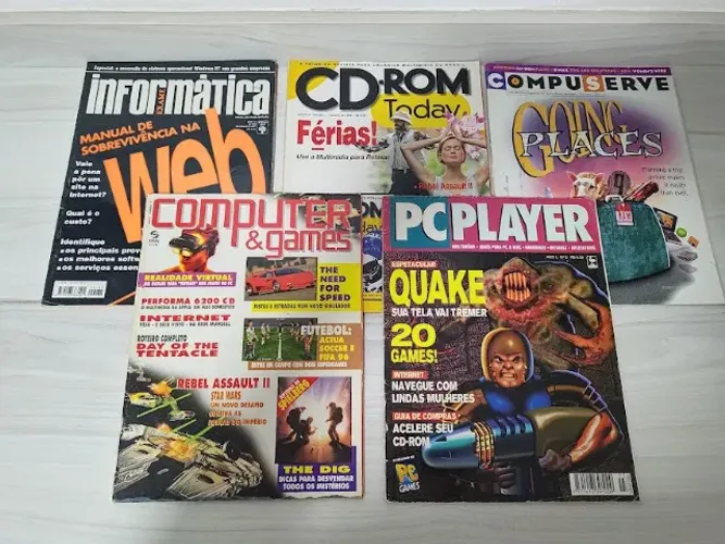Kit 5 revistas Retro PC: CD-ROM Today Exame Informática Computer&Games PC Player e+