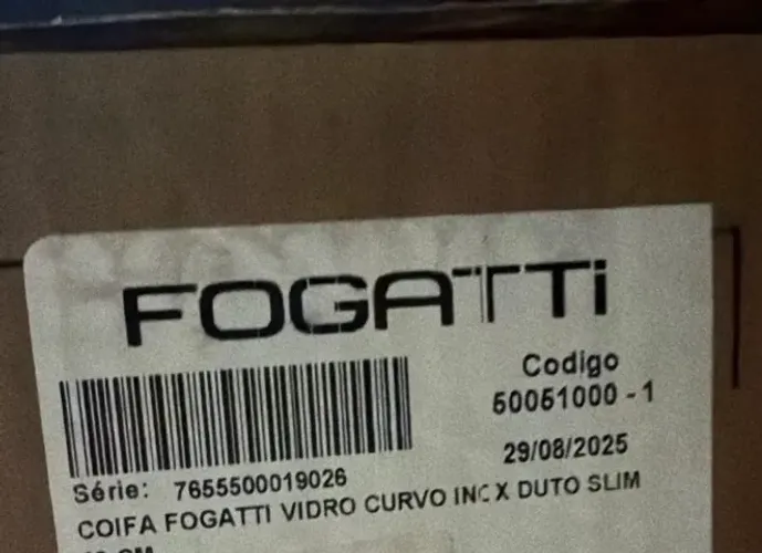 Coifa Fogatti Vidro Curvo Inox Duto Slim - 60 cm - Nova