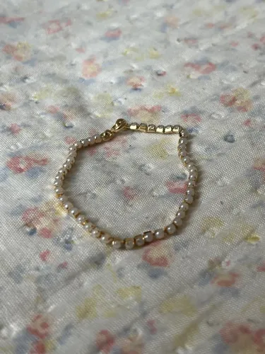 Pulseira Dourada Pérola Semijóia