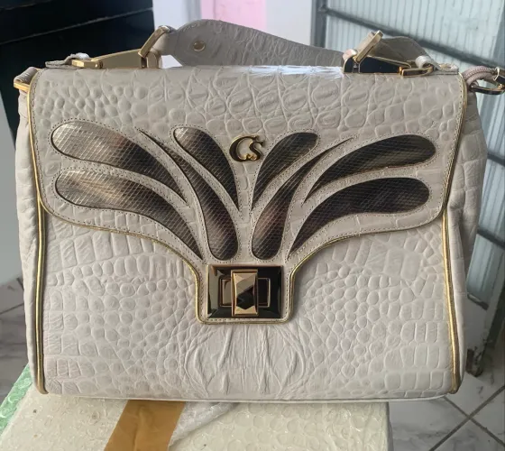 Bolsa Carmen Steffens de Couro Branca 