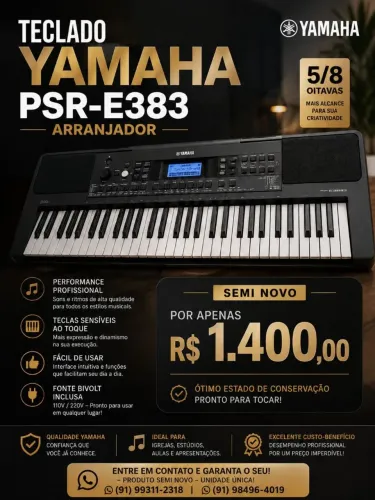 Teclado Yamaha Completo Semi Novo