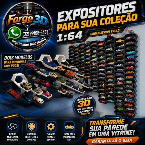 Expositores para Coleção de Carros 1:64