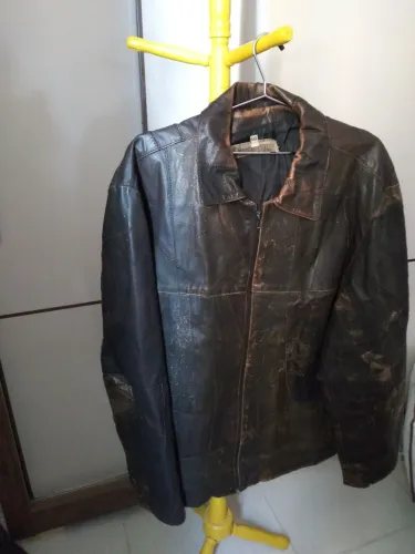 Jaqueta de couro masculina