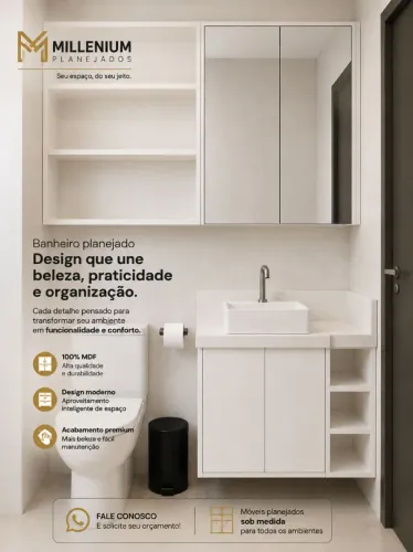 Kit Armário para Banheiro MDF
