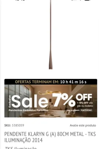 PENDENTE KLARYN 80 Cm Metal