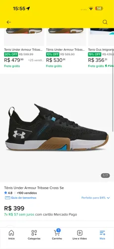 Tênis cross fit under armour