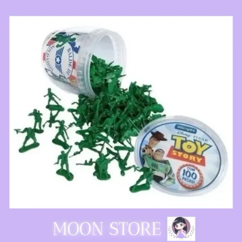 Balde de Soldados Toy Story Disney com 100 Soldadinhos Bonecos de Ação