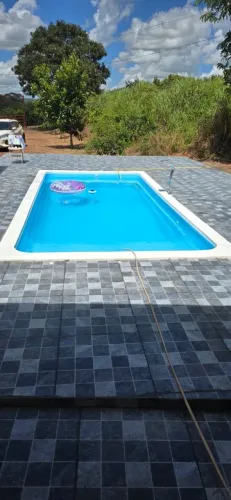 Piscina 6 mts com led, cascata e aquecimento solar