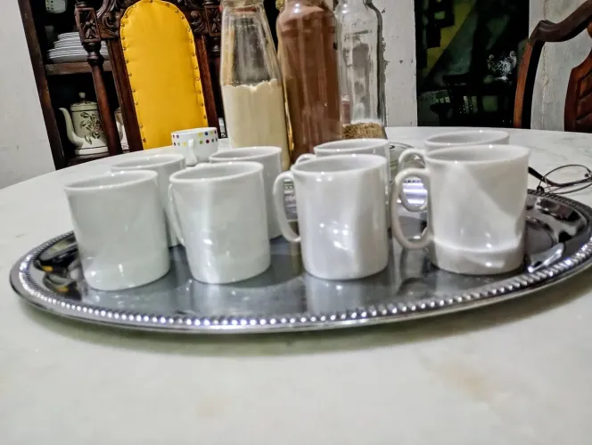 Caneca de café em cerâmica esmaltada (8 canecas)