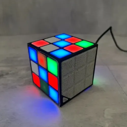caixa de som cubo mágico bluetooth thumbs up! led coloridos - alto-falante