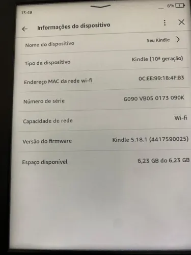 Kindle 10 geração