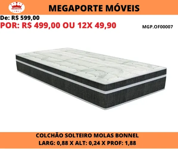 Colchão Solteiro Molas Bonnel Venezia