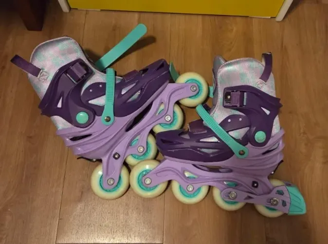 Patins Traxart X-light tamanho 28-32 - LILÁS com VERDE