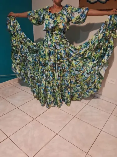 Conjunto de figurino de dança cigana
