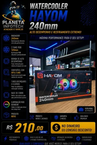 Water cooler RGB de 240mm " Produto novo " ( com garantia )