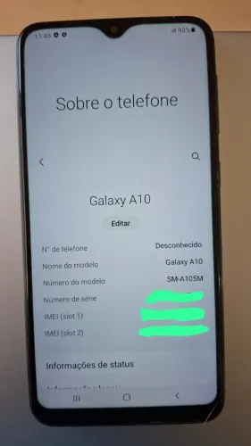 Samsung Galaxy A10 usado - R$ 150,00