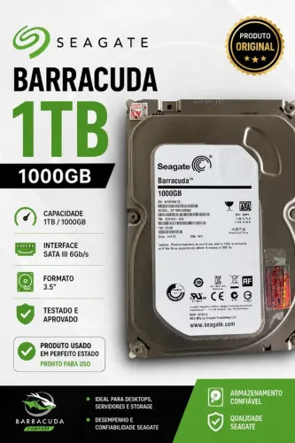HD 1TB SATA III ''3,5'' 1000GB SEAGATE BARRACUDA