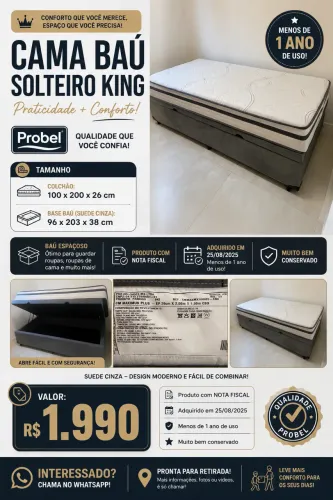 Cama Baú Solteiro King