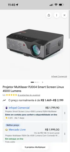 Projetor Multilaser 4500 lumes lacrado!