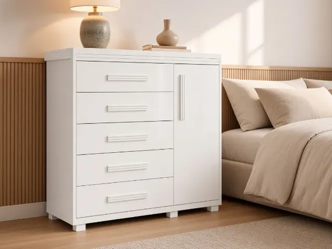 Cômoda Londres 5 Gavetas 1,16m 100% MDF (NOVO A PRONTA ENTREGA)