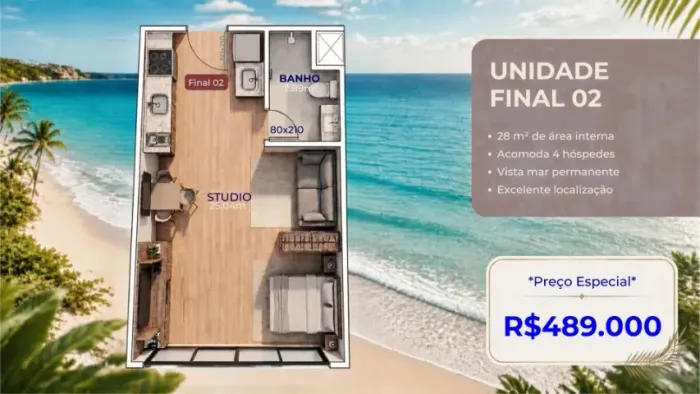Studio c/ VISTA MAR - 30m do mar - Canasvieiras