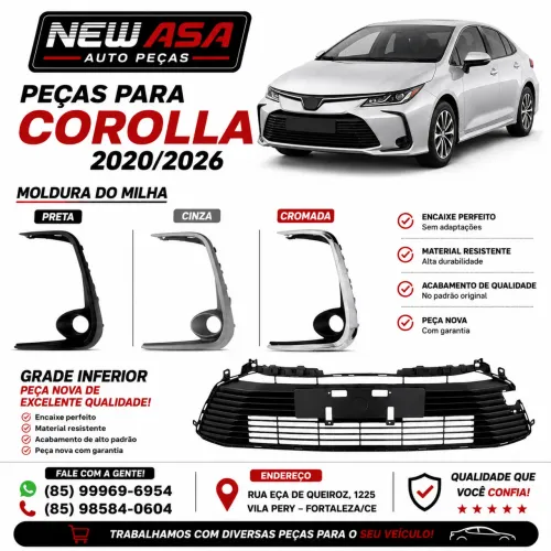 MOLDURA DO FAROL DE MILHA COROLLA 2020/26 ( INSTALAÇÃO IMEDIATA