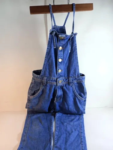 Jardineira Jeans Longa Morena Mulata Tam 36 Botoes Ok