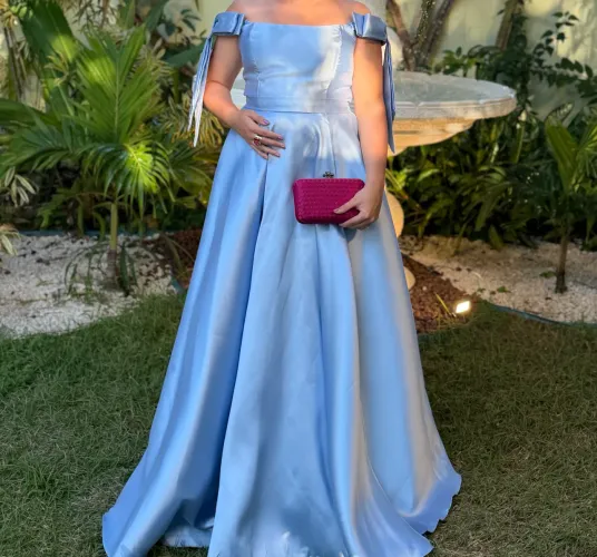 Vestido madrinha azul serenity