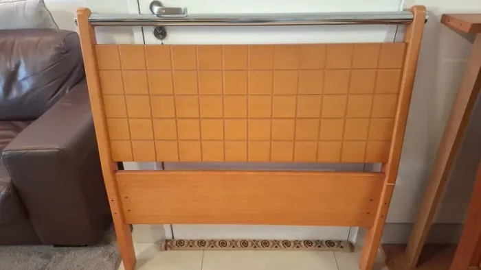 Cama solteirão 0,98x1,98 - madeira maciça completa (sem colchão) cor mel