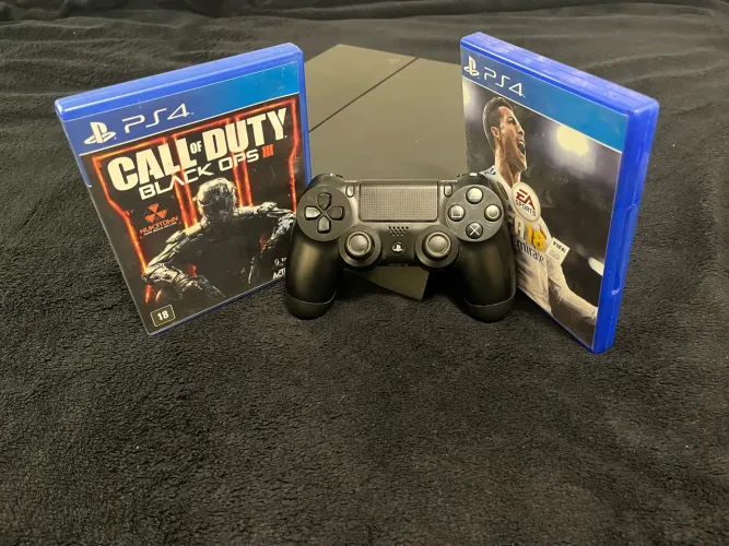 PlayStation 4 Fat 500GB + 1 Controle Original + 2 Jogos