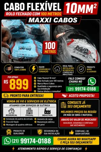 ? Promoção de Cabos Elétricos e Mão de Obra Especializada! Consulte Já