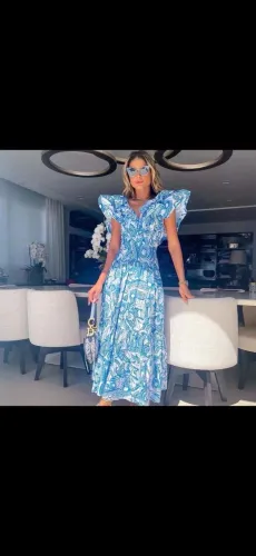 Vestido Colcci Azul e Branco
