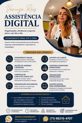 Assistente Virtual e Gestão Operacional Atendimento Online e Co-Host Airbnb