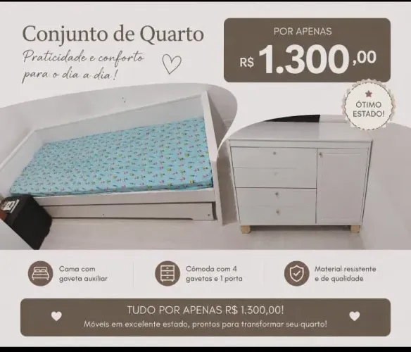 Vendo uma bicama e uma cômoda 