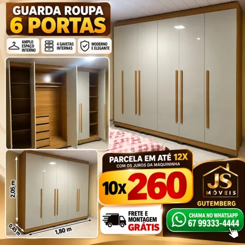Guarda roupa 6 portas