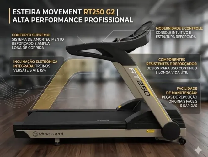 Esteira Movement RT 250 Profissional - 100% Funcional