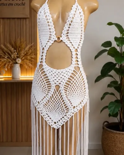 Vestidos em crochê
