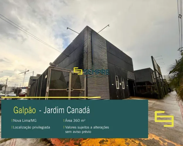 Galpão para alugar em Nova Lima/MG no bairro Jardim Canadá.