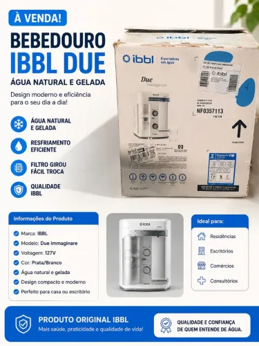 Purificador/Bebedouro IBBL Due Immaginare 127V - Para Conserto ou Aproveitamento de Peças