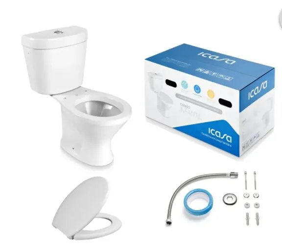 Vaso sanitário infantil caixa acoplada - kit completo - privada infantil 