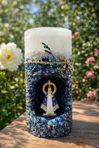 Vela Artesanal Devocional - Nossa Senhora Aparecida ?