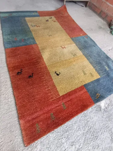 Tapete Gabbeh Original - 100% Lã Natural (1,50m x 2,20m)
