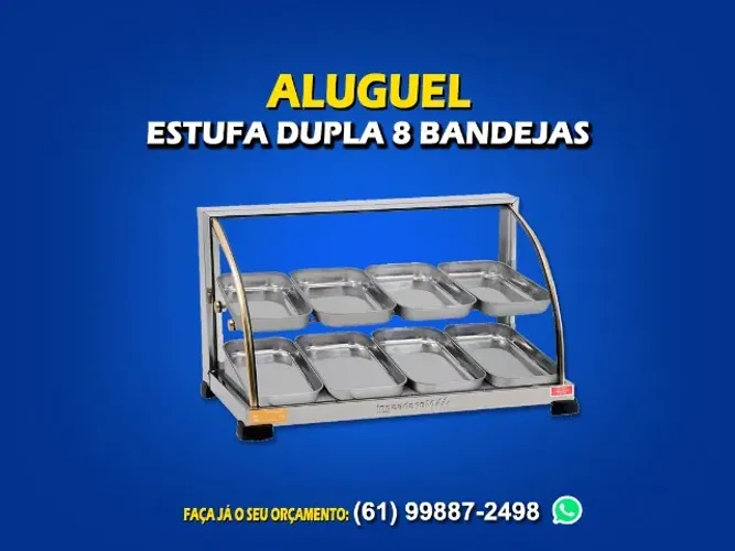 Locação de estufa quente 8 bandejas diária