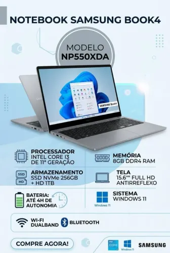 Notebook Samsung I3 11° NP550XDA